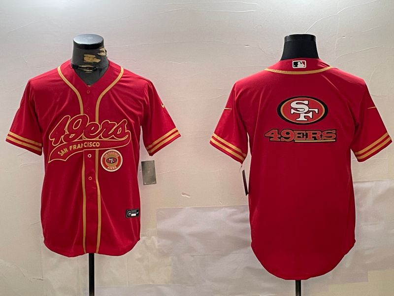 Men San Francisco 49ers Blank Red Gold Joint Name 2024 Nike Limited NFL Jersey style 8